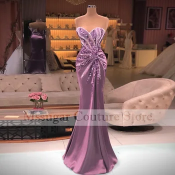 Crystal Undinė Prom Dresses Duobute Klostyti Oficialią Chalatai Vakarinę Suknelę LongLuxury 2021