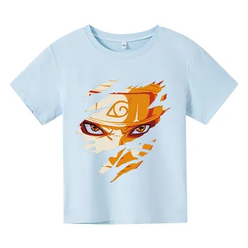 Boys & Girls Cartoon marškinėliai Vaikams Naruto Spausdinti Marškinėliai Berniukams, Vaikų Vasaros trumpomis Rankovėmis T-shirt Harajuku Viršūnes Drabužiai