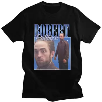 Klasikinis ir Įdomių Robert Pattinson Nuolatinis Meme, T-marškinėliai, vyriški marškinėliai Rob T-marškiniai, trumparankoviai Mados T-shirt Merch