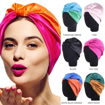 2021 Visiškai Padengti Vidinį Hijab Kepurės Musulmonų Turbaną bžūp Elastingos Satino Plaukų Formavimo Priežiūros Šukuosena Bžūp Miega Bžūp Chemoterapija Bžūp