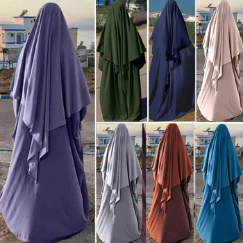 Musulmonų Eid Vienas Gabalas Gobtuvu Hijab Moterų maldos drabužis, Pilnas draudimas Ilgai Khimar Abaja Kaftan Niqab Islamas Dubajus Drabužių, Apsiaustą Burka