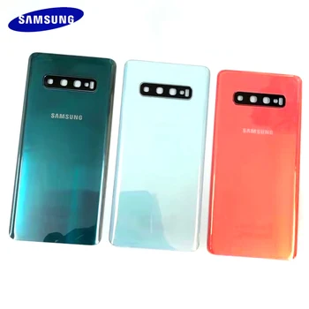 Originalus Samsung Galaxy S10 G970 S10+ S10plus G975 Atgal Baterijos Dangtelis Galinių Durų Būsto Atveju Stiklo Skydelis+Fotoaparato Objektyvo Dangtelis