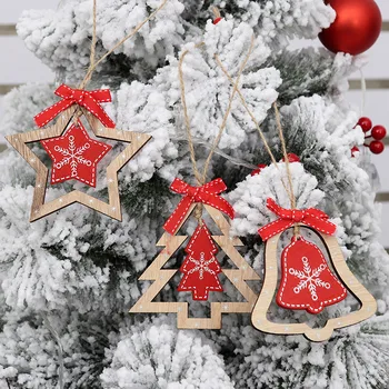 Mielas Medinis Kalėdų Medžio Apdaila, Dekoratyviniai Kalėdos Kabinti Pakabučiai Sniego Elnių Kalėdų Ornamentu Šalis Dekoro Amatų