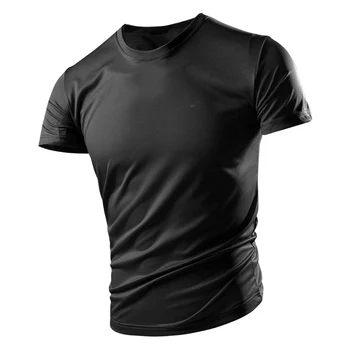 2021 Vasaros vyriškų Pusė rankovėmis Ledo Šilko Kvėpuojantis Sporto Treniruoklių Prakaitavimas Greitai-džiovinimo trumparankoviai marškinėliai Vyras