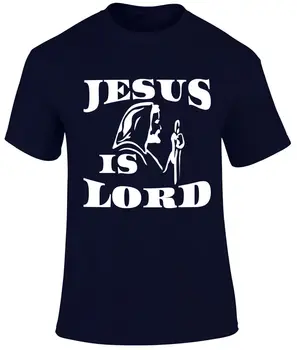 Naujas trumpomis Rankovėmis Vyrams 100 % Medvilnė Tee Marškinėliai Vyrams Jėzus Yra Viešpats Visų Valstybės Viešpats Krikščionių Religinės Vyrų Marškinėliai