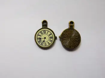 200PCS Antiqued Bronzos Metalo Emalio Žiūrėti Laikrodis, Pakabukai A13610B