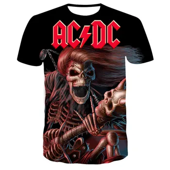2021 m. vasarą, vyriški t-shirt AC DC 3D atspausdintas vasaros brand t-shirt vyrų mados nauja, t-shirt juokinga atsitiktinis marškinėliai