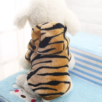 Karšto Pardavimo Žiemos Kostiumų Mados Tigras Modelis Transformuota Paltai Mielas Pet Drabužiai Pet Flanelė Hoodie Liemenės Mažas Šunelis