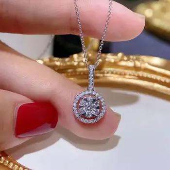 QTT Naują Atvykimo Apvalus Pakabukas Sidabro Karoliai rožinė Aukso Spalvos Padengti Karšto Parduoti Karoliai Elegantiškas Moteris Fine Jewelry 2021 Tendencija