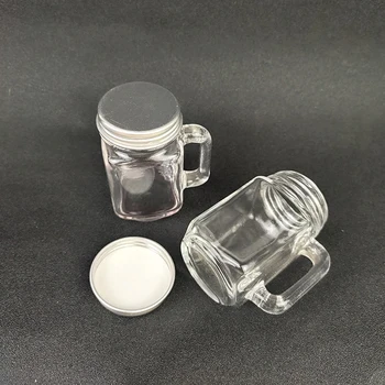 Mini Mason Jar Puodelis Stiklo taurelė su Stiklo Rankenos, Viskis Geriamieji/puodeliai